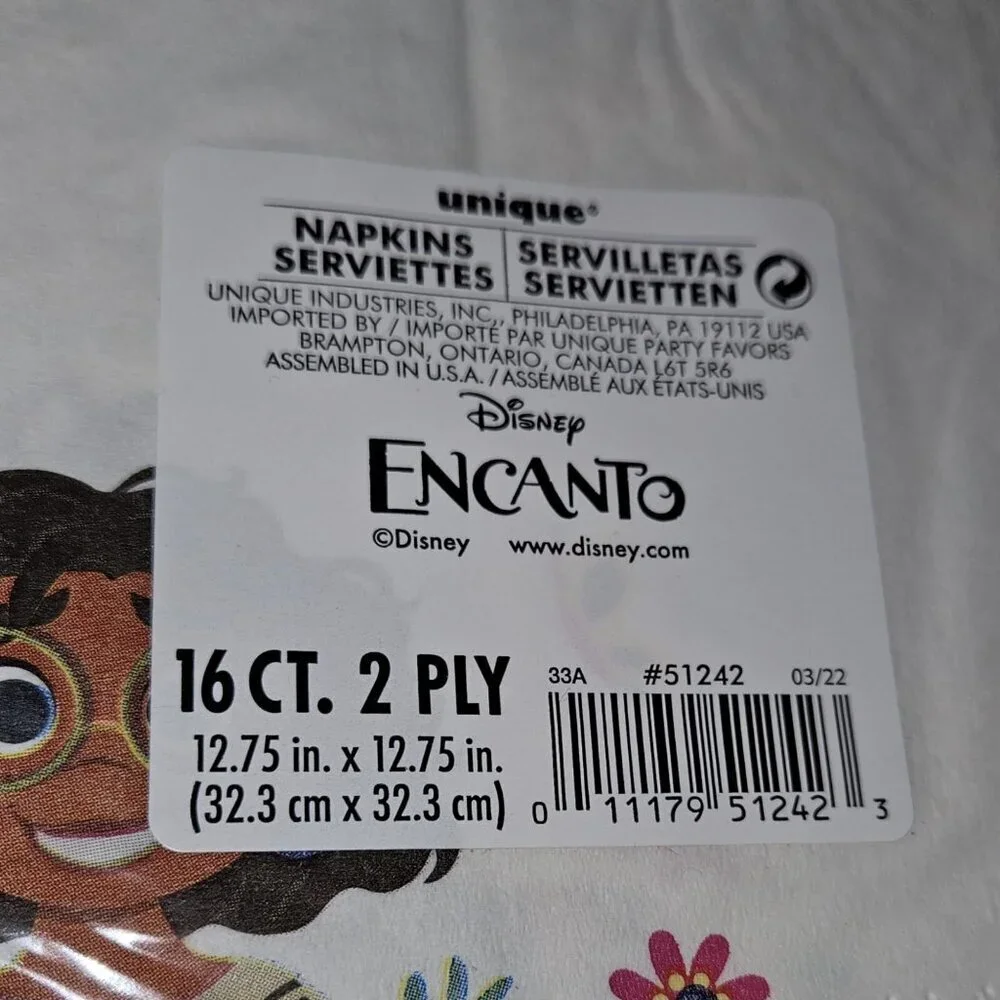 NEW Encanto Birthday Party Supplies Lot Disney Table Cover 2 Napkins 3 Plates